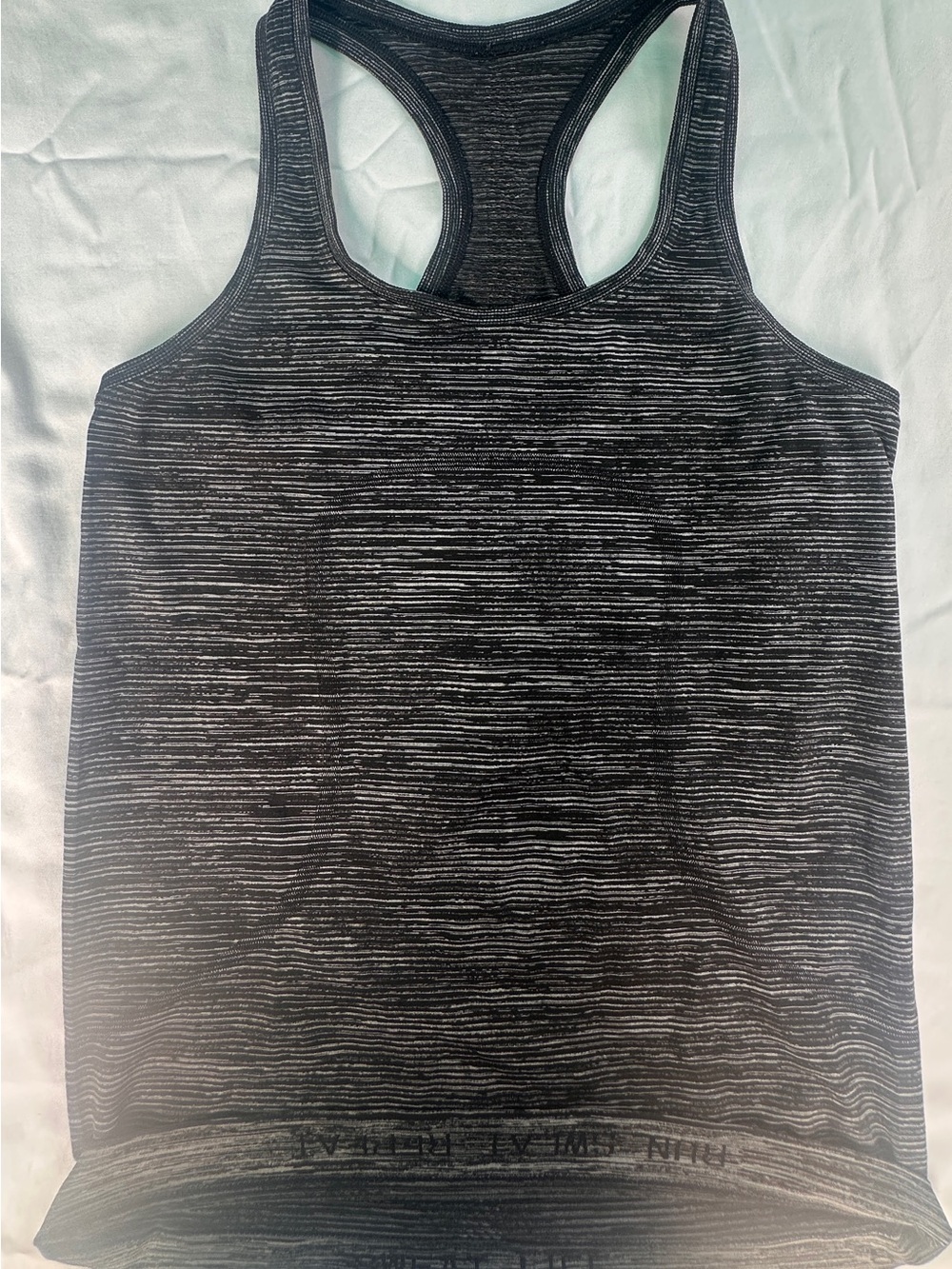 Lululemon Swiftly Tech Racerback Tank Size 8 Black White Space Dye Running Top